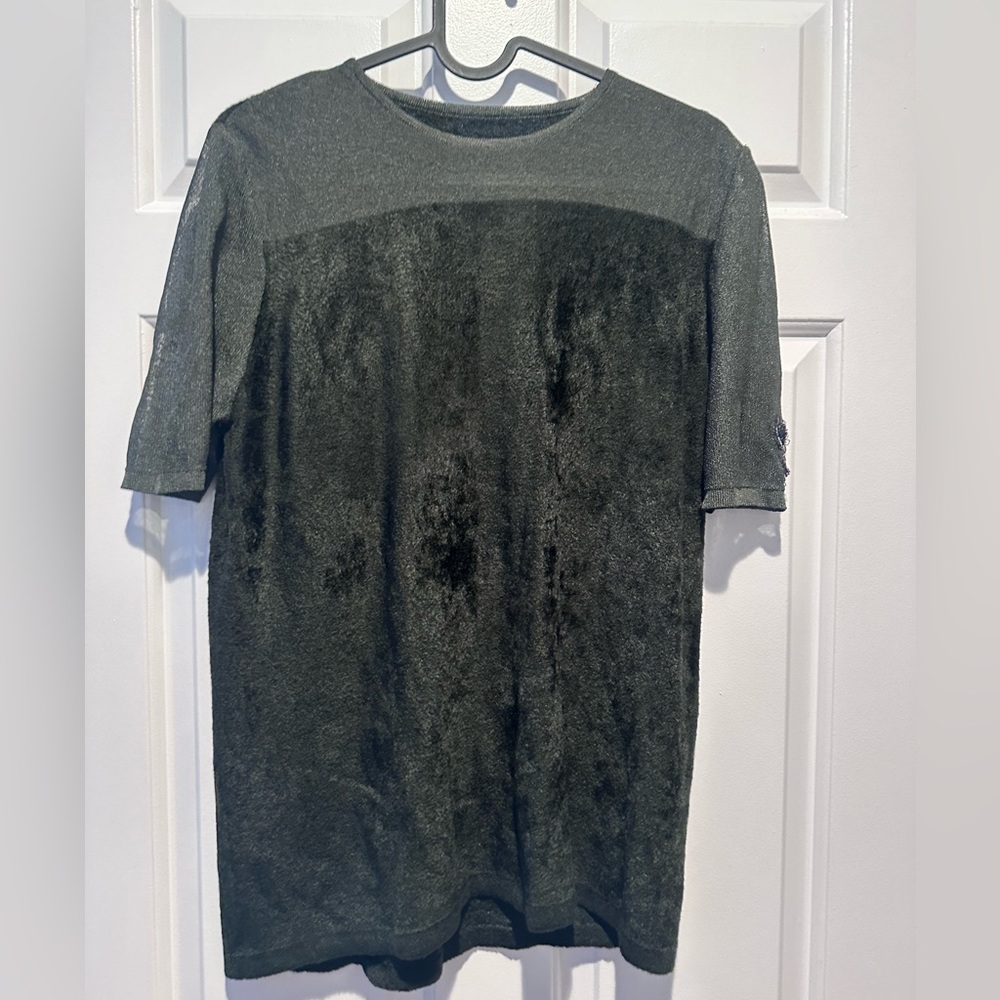 Dark Green Fleece T shirt
